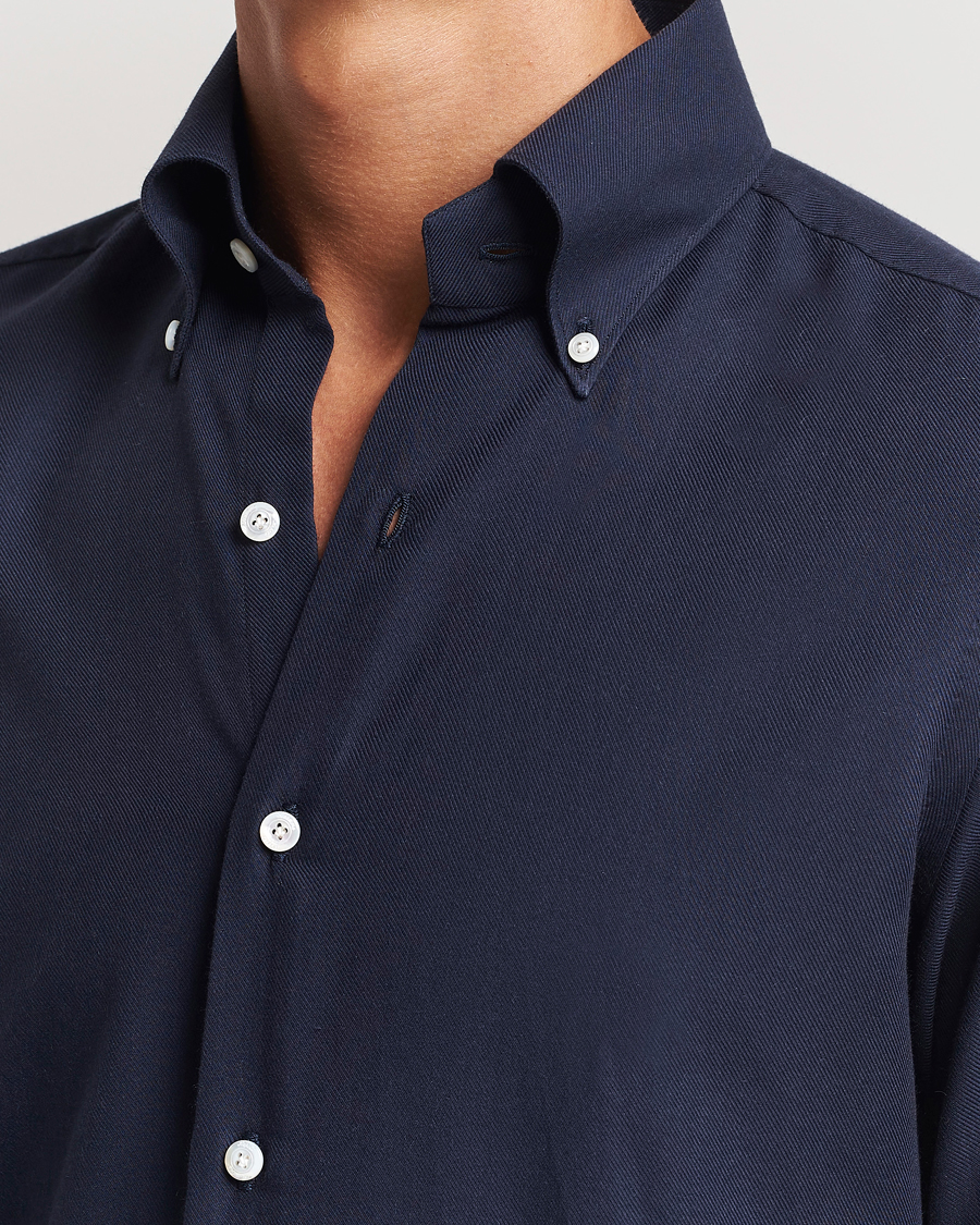 Homme | Chemises | Finamore Napoli | Milano Slim Cashmere BD Shirt Navy