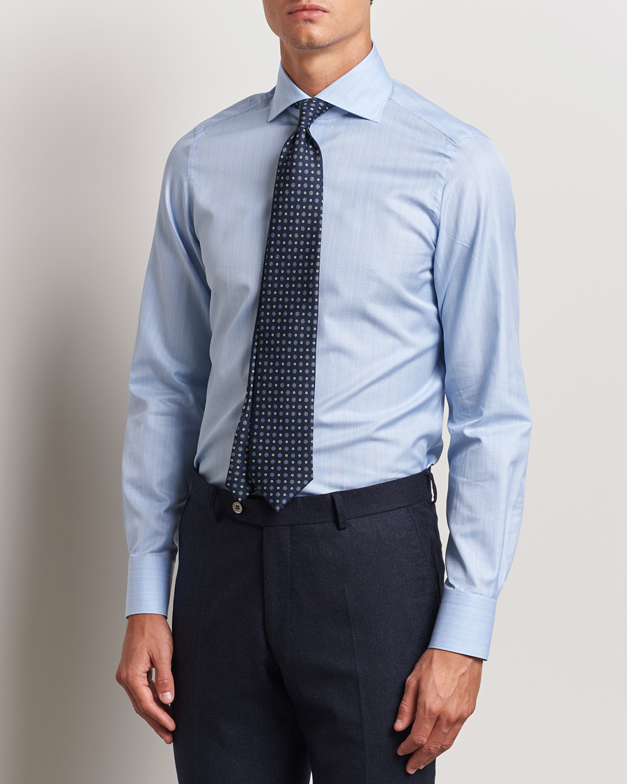 Homme | Chemises | Finamore Napoli | Milano Slim Giza 170 Dress Shirt Blue Check