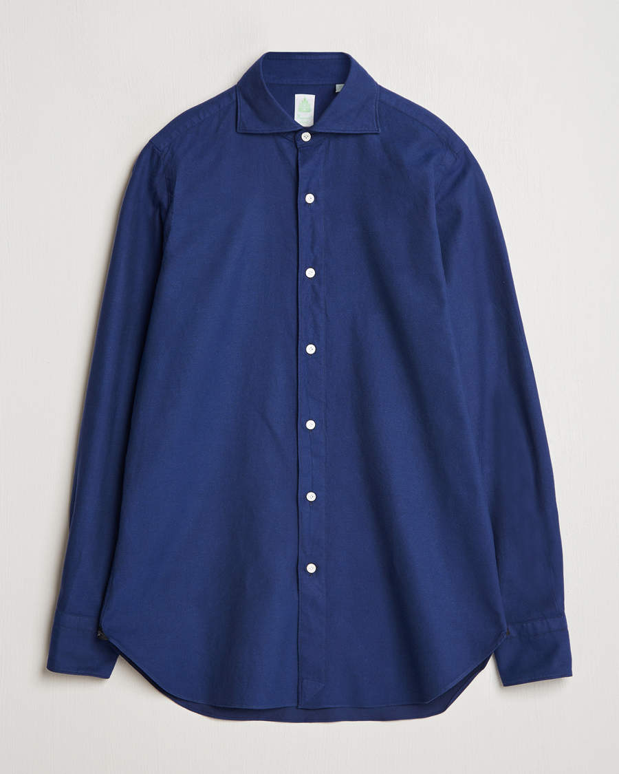 Homme | Chemises | Finamore Napoli | Gaeta Flannel Shirt Navy