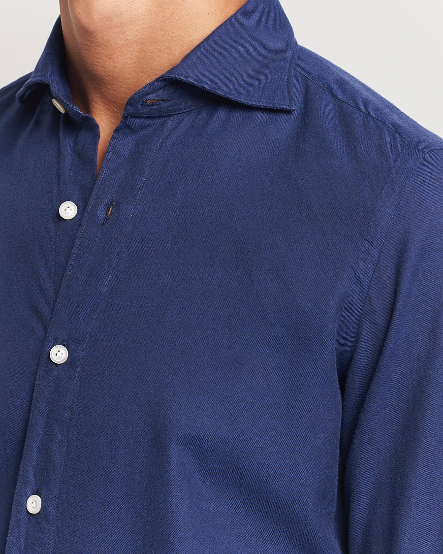 Homme | Chemises | Finamore Napoli | Gaeta Flannel Shirt Navy