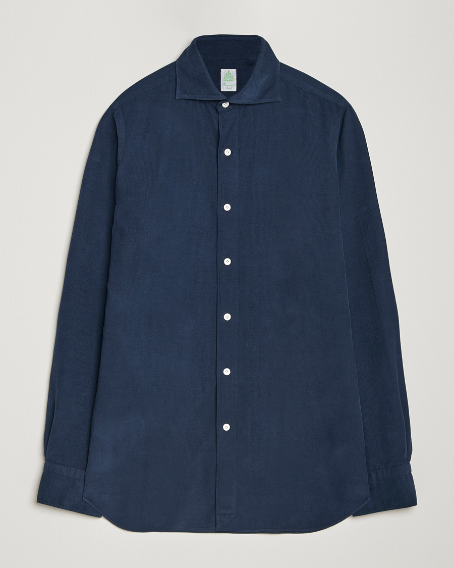 Homme | Chemises | Finamore Napoli | Gaeta Corduroy Shirt Navy