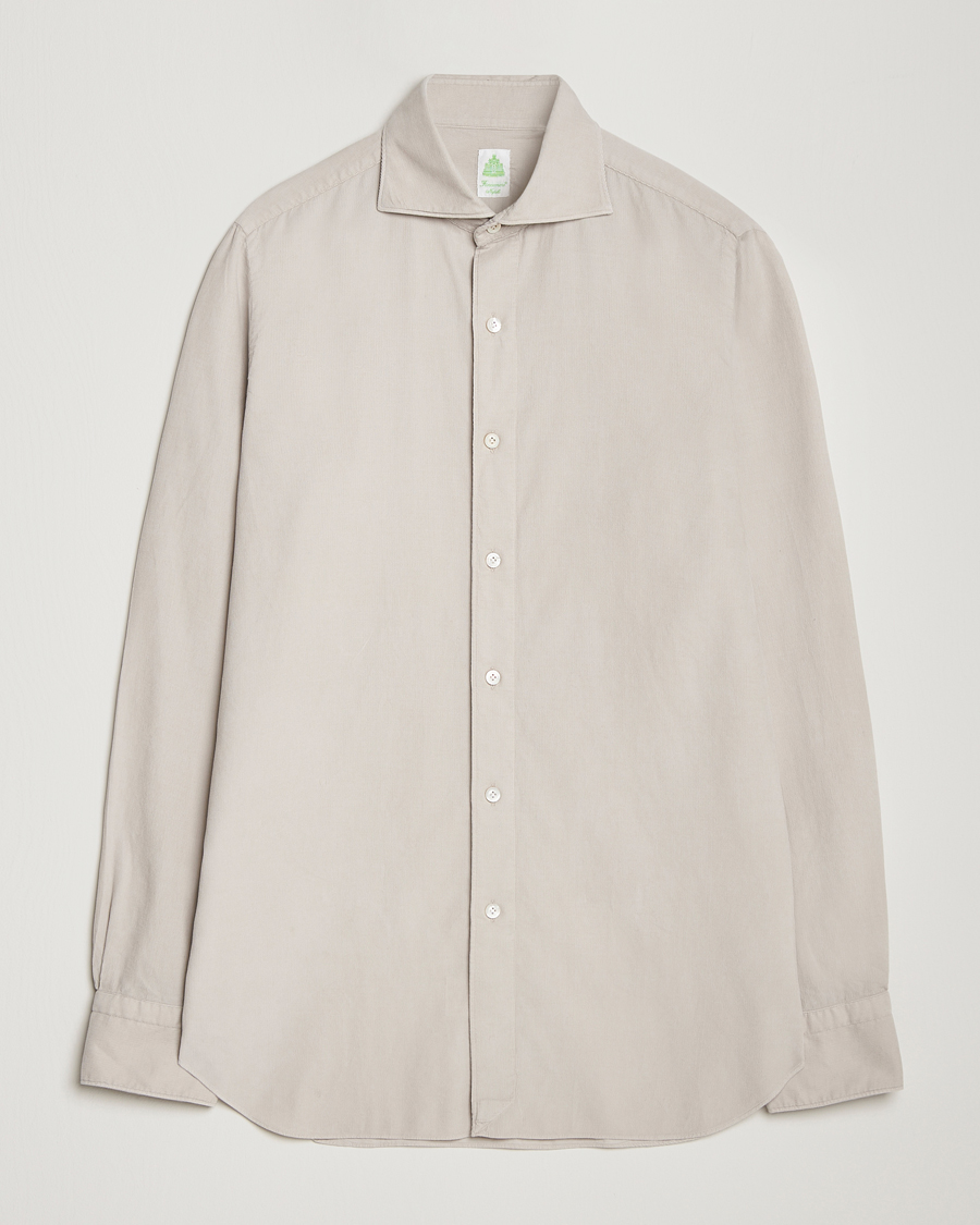 Homme | Chemises | Finamore Napoli | Gaeta Corduroy Shirt Light Beige