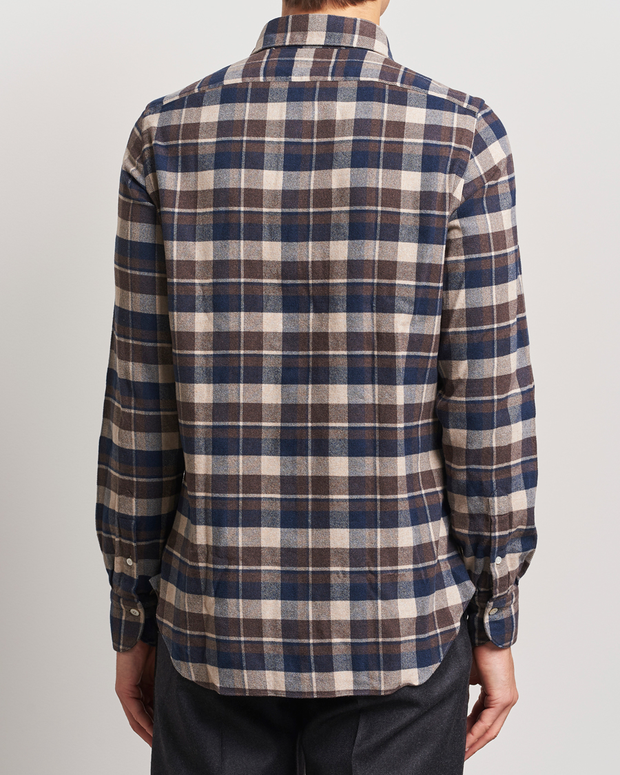 Homme | Chemises | Finamore Napoli | Gaeta Flannel Shirt Navy Check