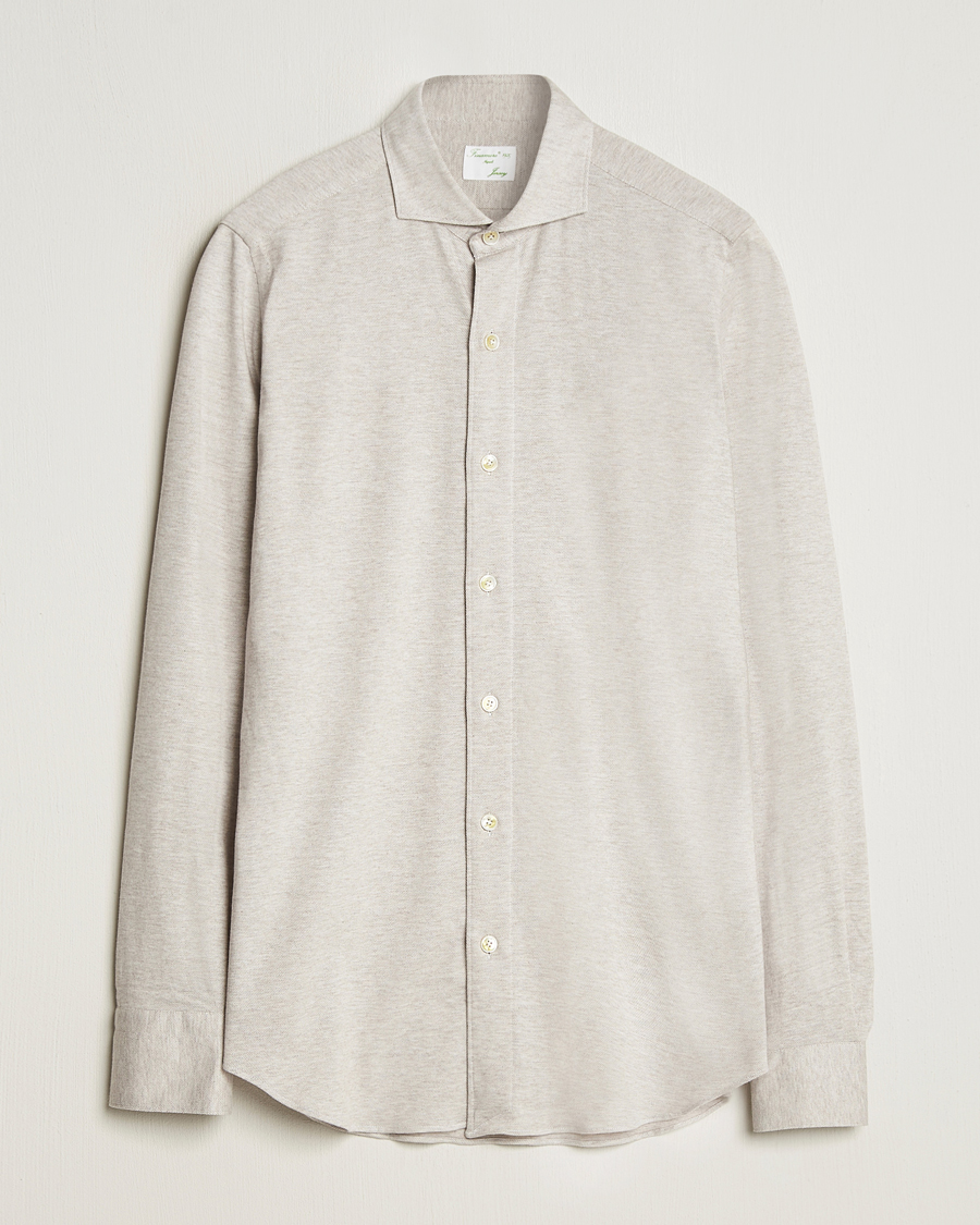 Homme | Chemises | Finamore Napoli | Cotton/Cashmere Jersey Shirt Beige