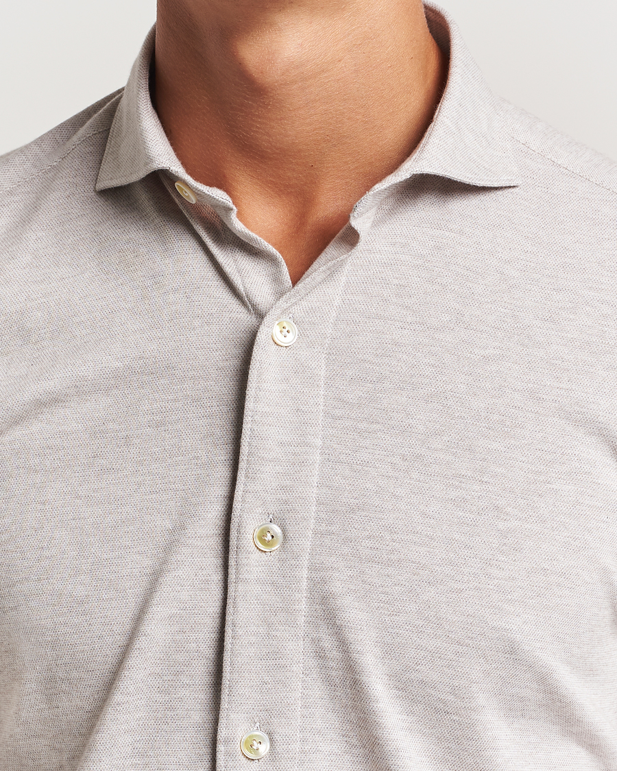 Homme | Chemises | Finamore Napoli | Cotton/Cashmere Jersey Shirt Beige