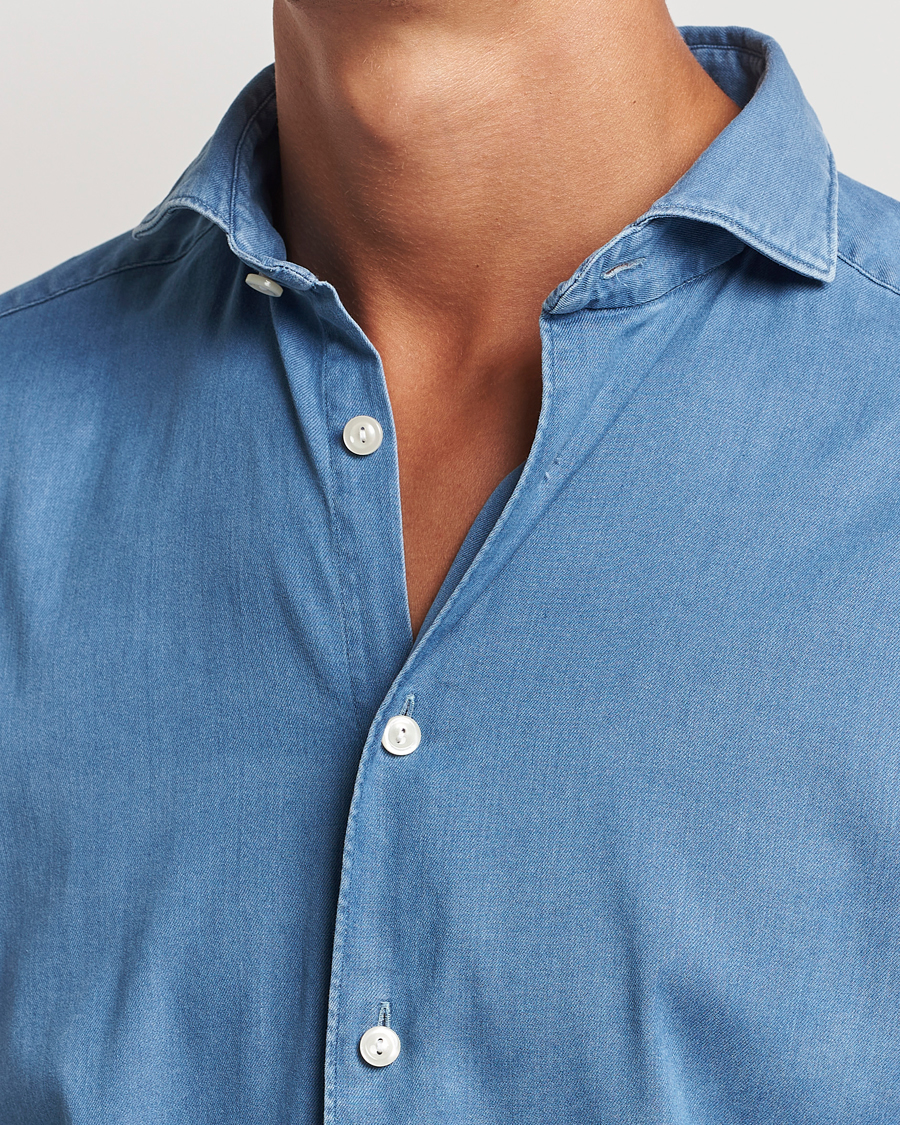 Homme | Chemises | Eton | Slim Fit Stretch Denim Shirt Blue