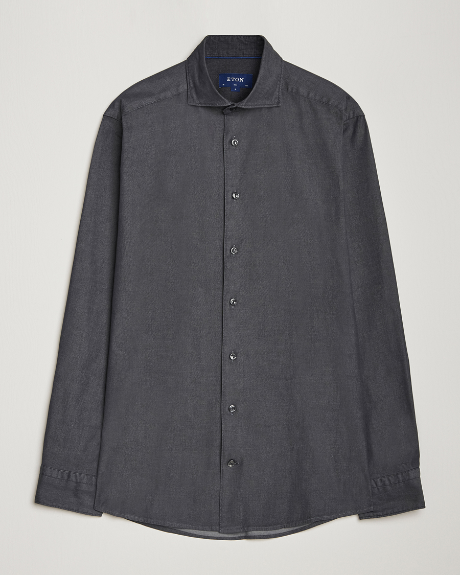 Homme | Chemises | Eton | Slim Fit Stretch Denim Shirt Black