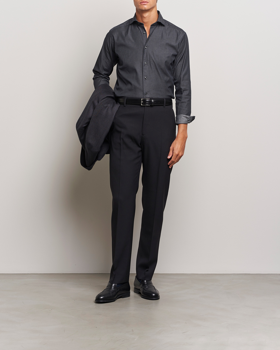 Homme | Chemises | Eton | Slim Fit Stretch Denim Shirt Black