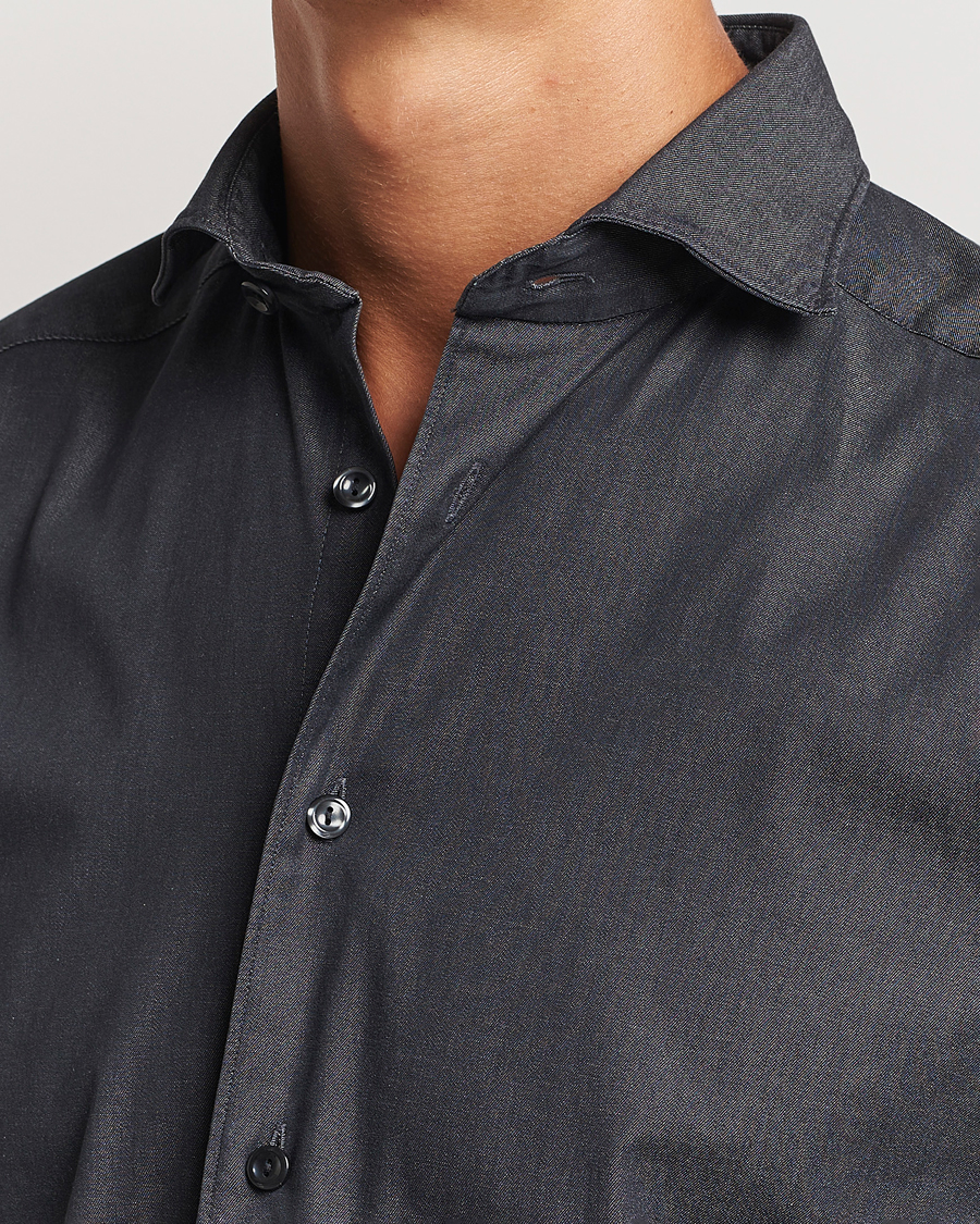 Homme | Chemises | Eton | Slim Fit Stretch Denim Shirt Black