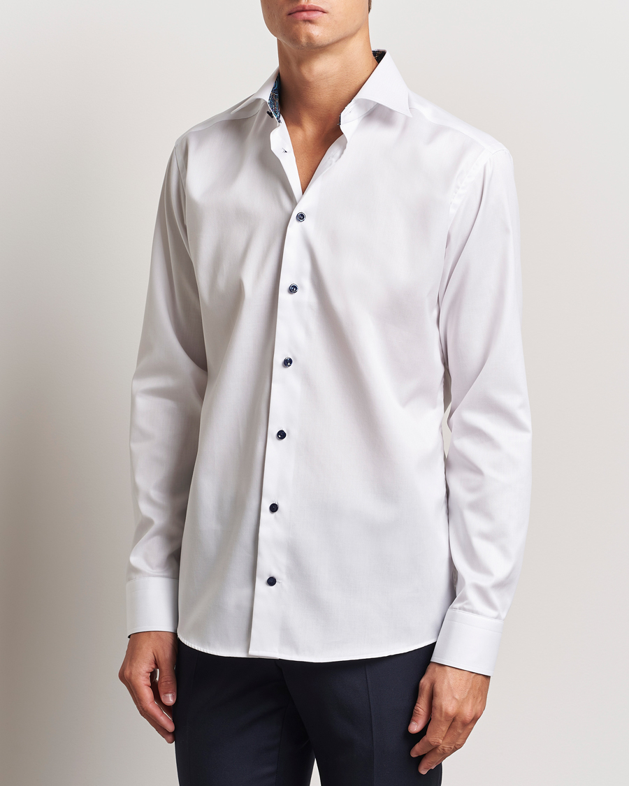 Homme | Chemises | Eton | Slim Fit Signature Twill Contrast Shirt White