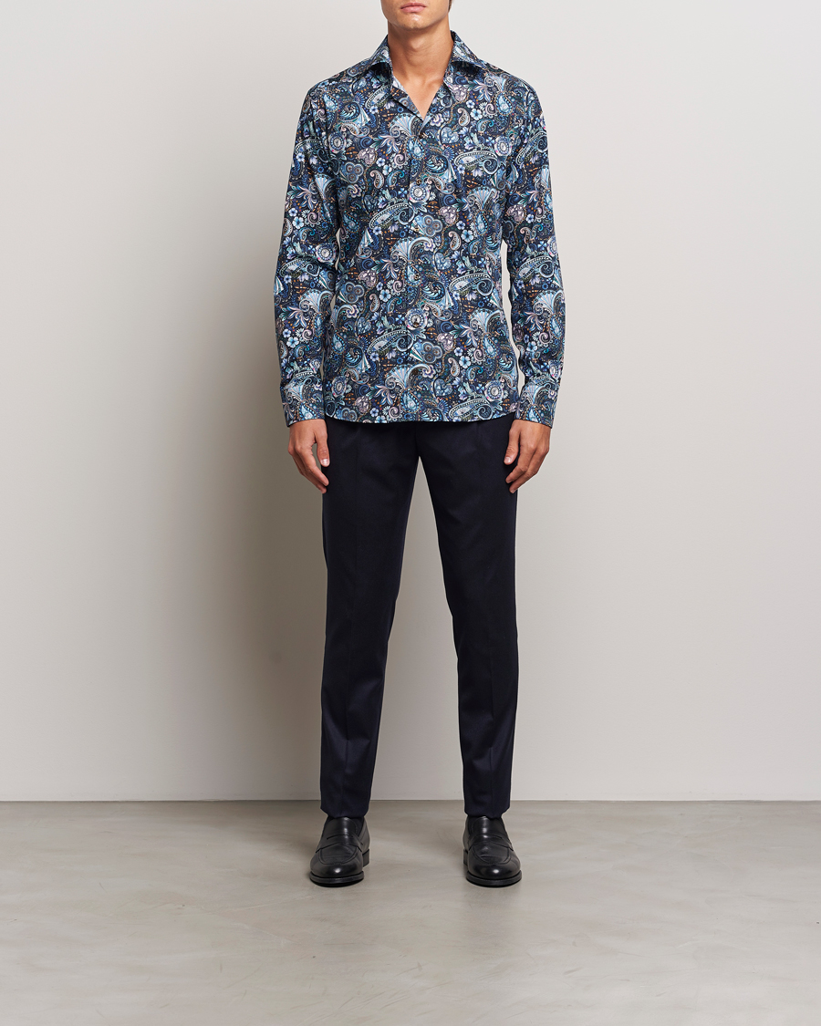 Homme | Chemises | Eton | Slim Fit Signature Twill Printed Shirt Navy