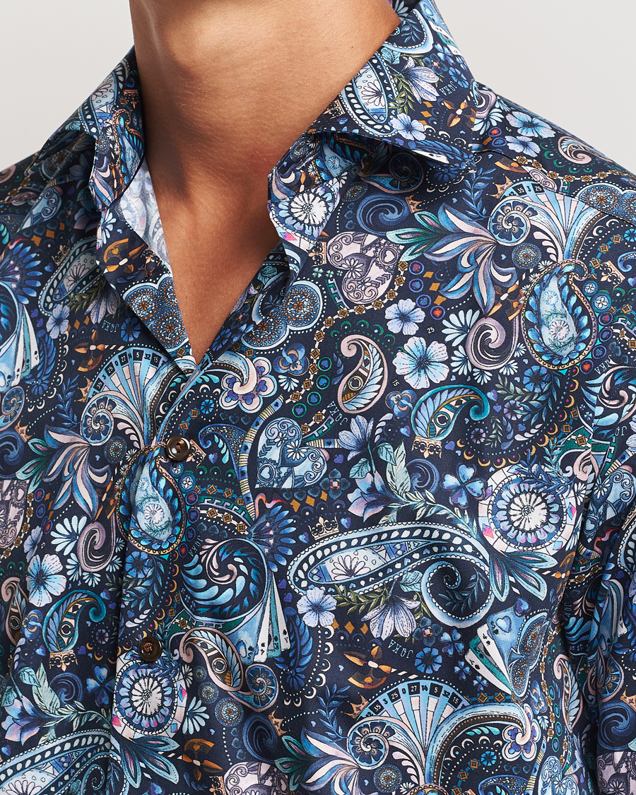 Homme | Chemises | Eton | Slim Fit Signature Twill Printed Shirt Navy