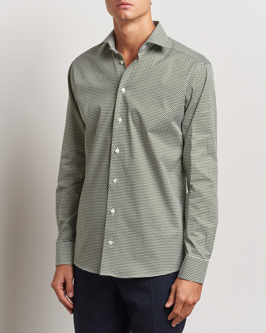 Homme | Chemises | Eton | Slim Fit Signature Twill Printed Shirt Green