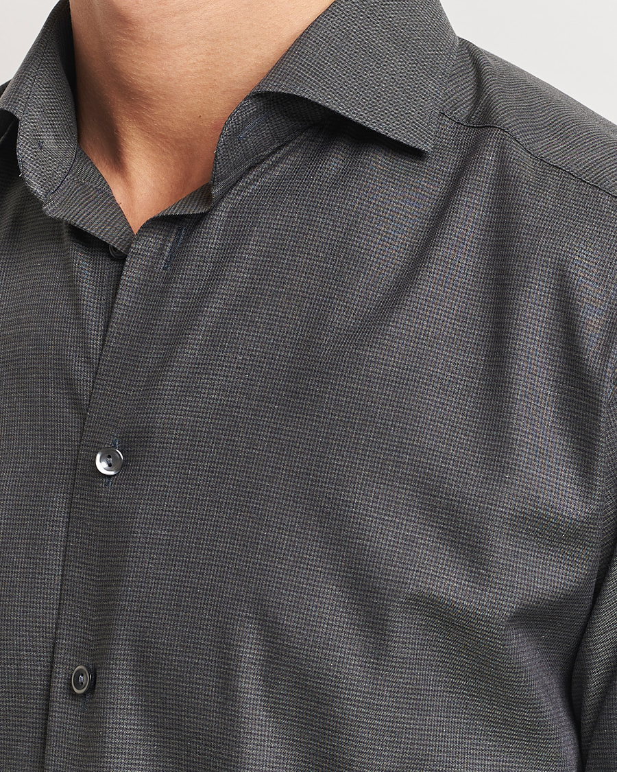 Homme | Chemises | Eton | Slim Fit Wrinkle Free Flannel Pepita Shirt Green