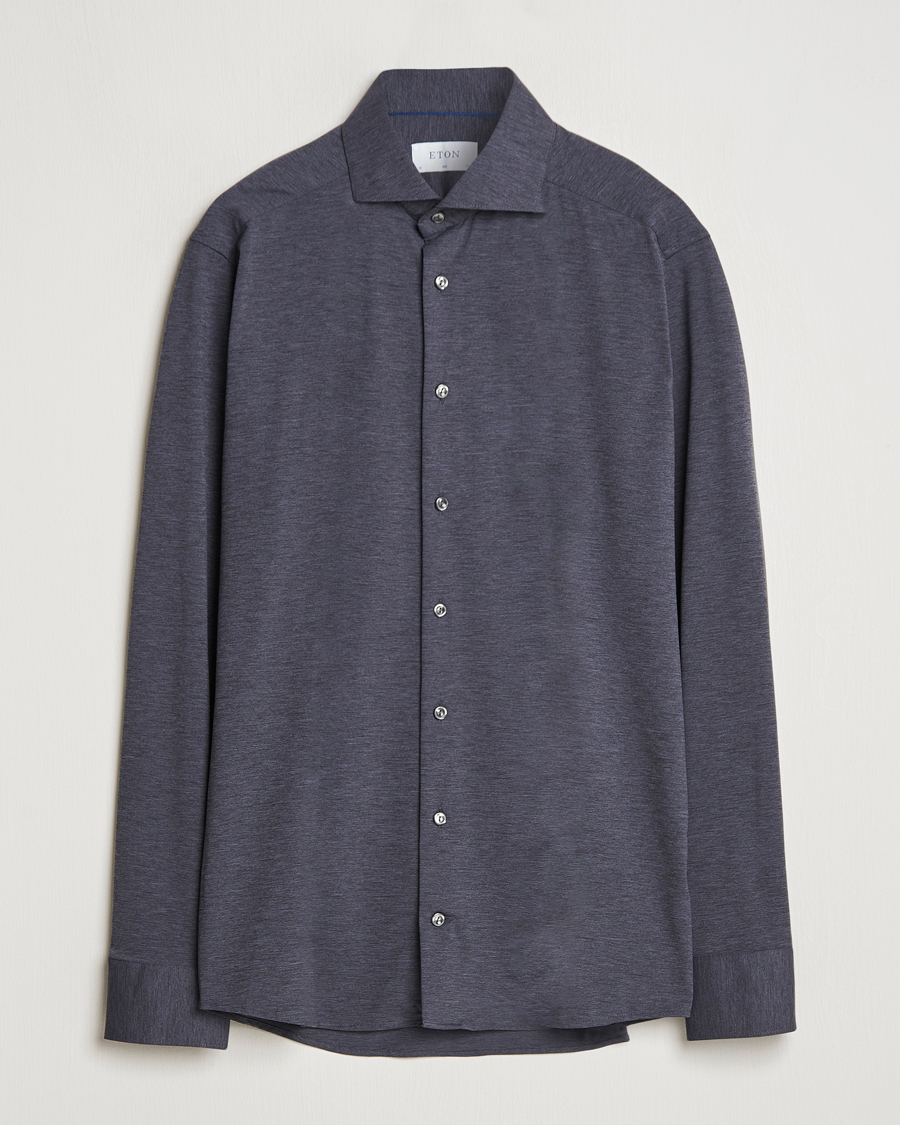 Homme | Chemises | Eton | Slim Fit Four Way Stretch Shirt Dark Grey