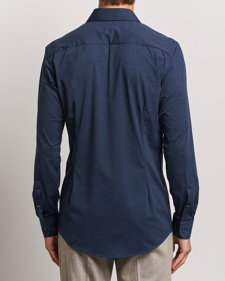 Homme | Chemises | Eton | Slim Fit Four Way Stretch Shirt Navy Blue