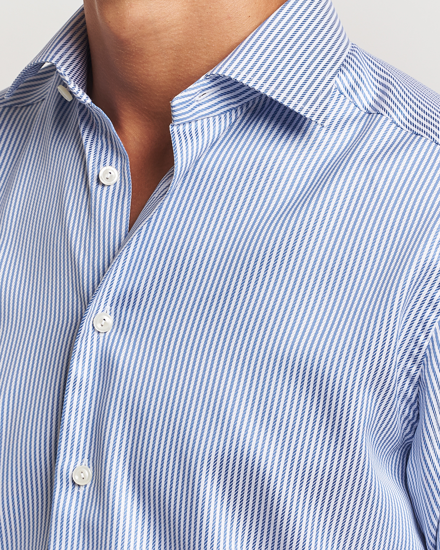 Homme | Chemises | Eton | Slim Fit Signature Twill Striped Shirt Blue/White