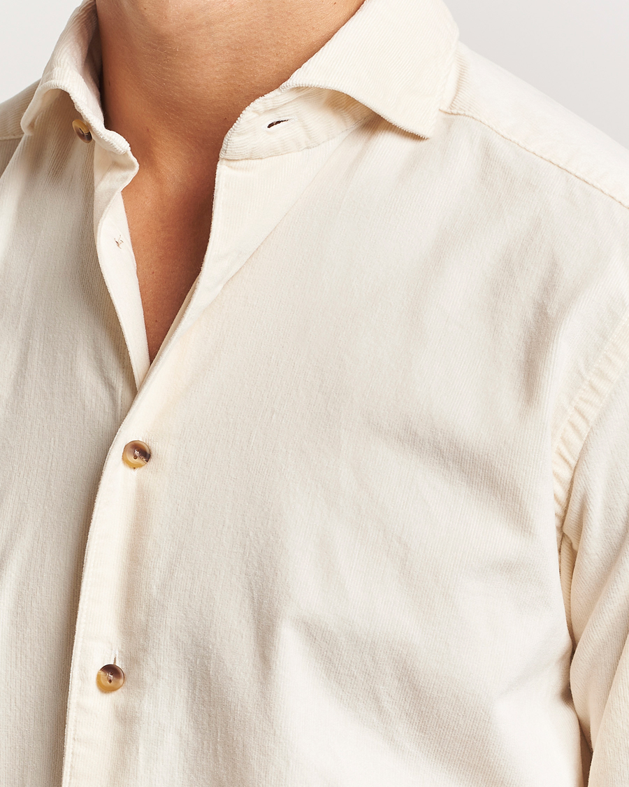 Homme | Chemises | Eton | Slim Fit Fine Wale Corduroy Shirt Off White