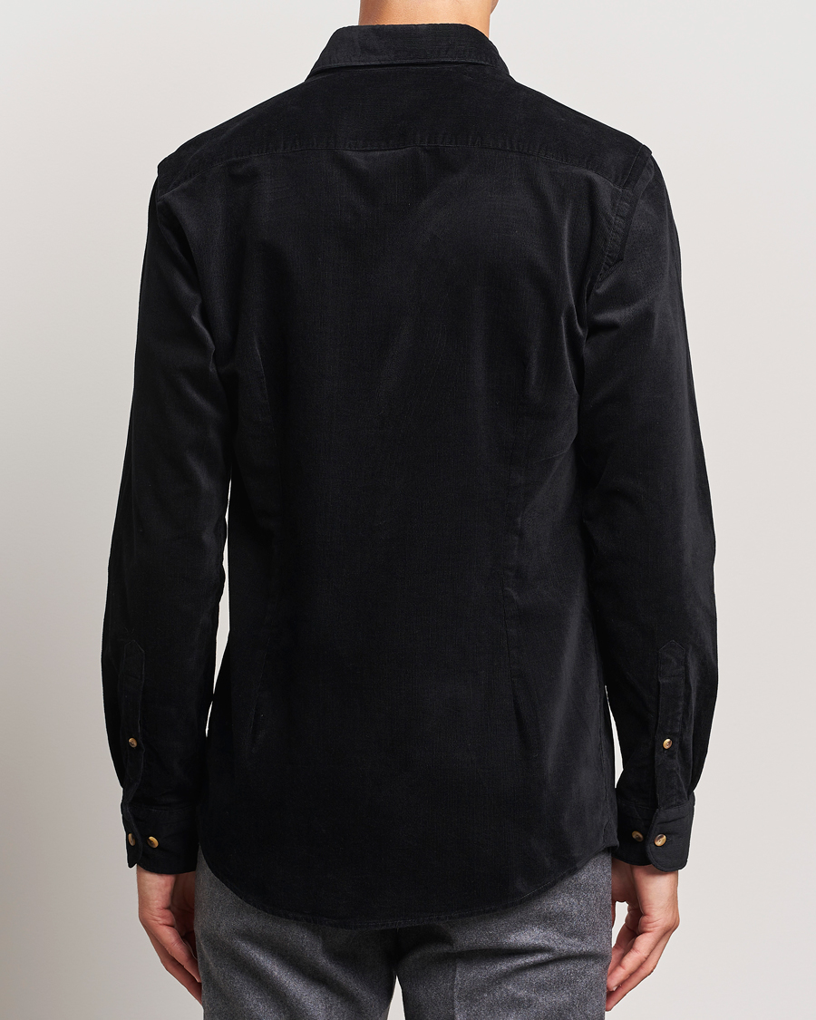 Homme | Chemises | Eton | Slim Fit Fine Wale Corduroy Shirt Black