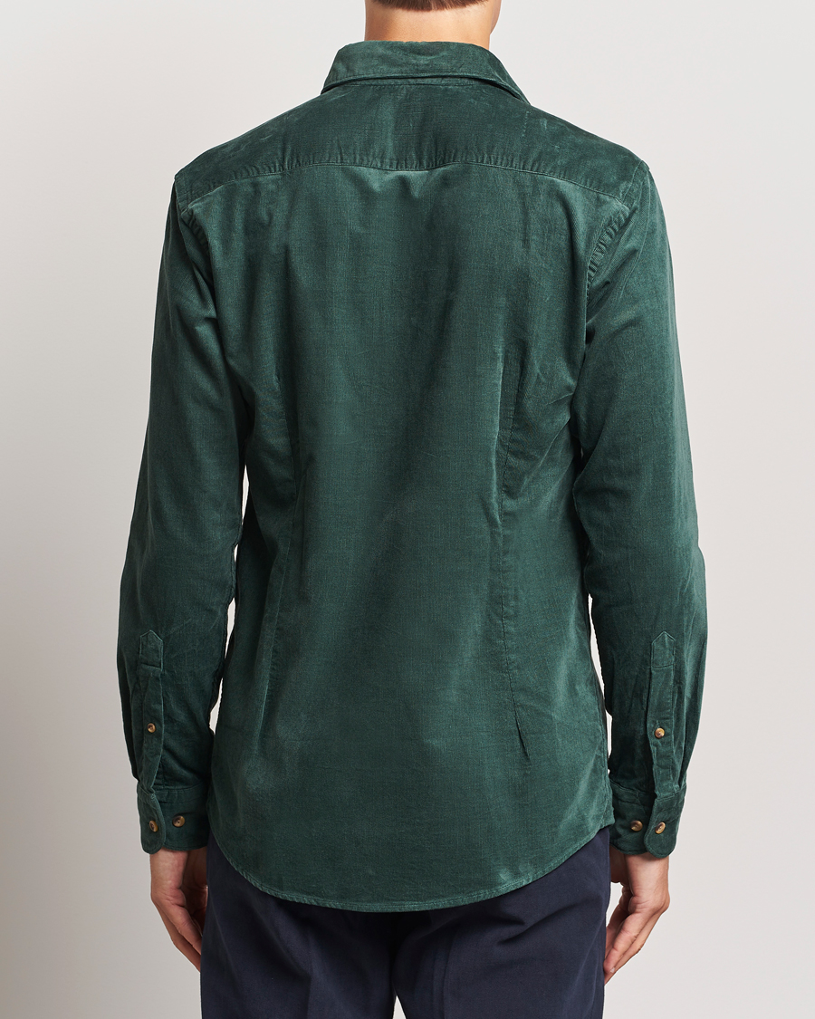 Homme | Chemises | Eton | Slim Fit Fine Wale Corduroy Shirt Dark Green