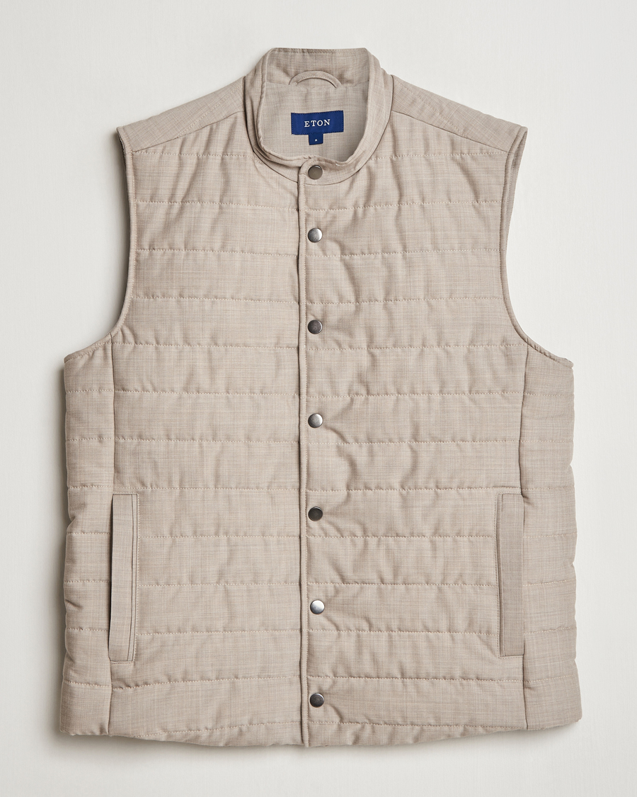 Homme | Manteaux Et Vestes | Eton | Padded Wool Vest Beige