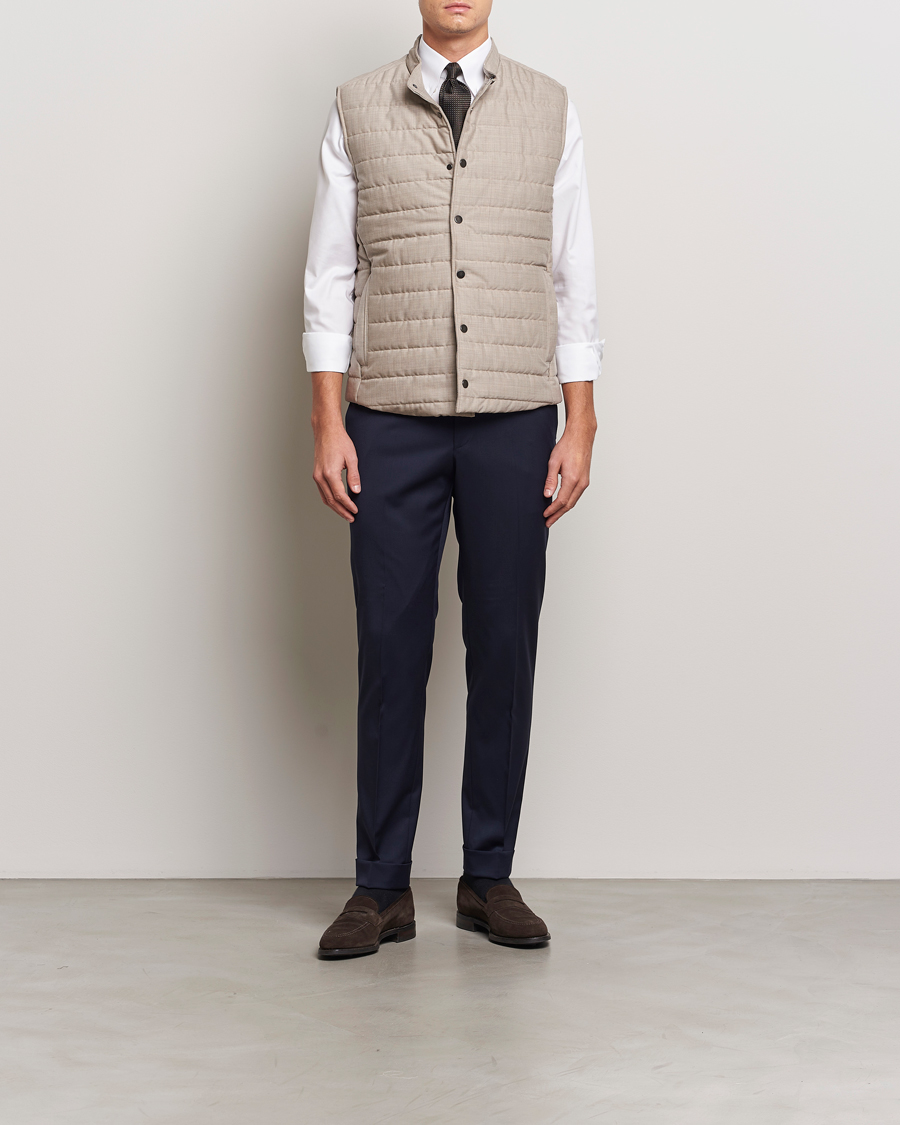 Homme | Manteaux Et Vestes | Eton | Padded Wool Vest Beige