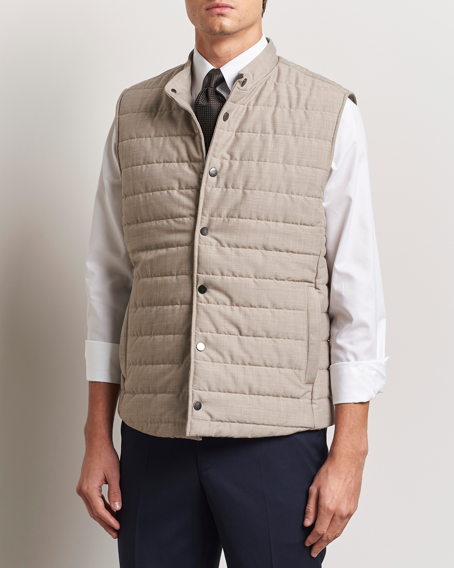 Homme | Manteaux Et Vestes | Eton | Padded Wool Vest Beige