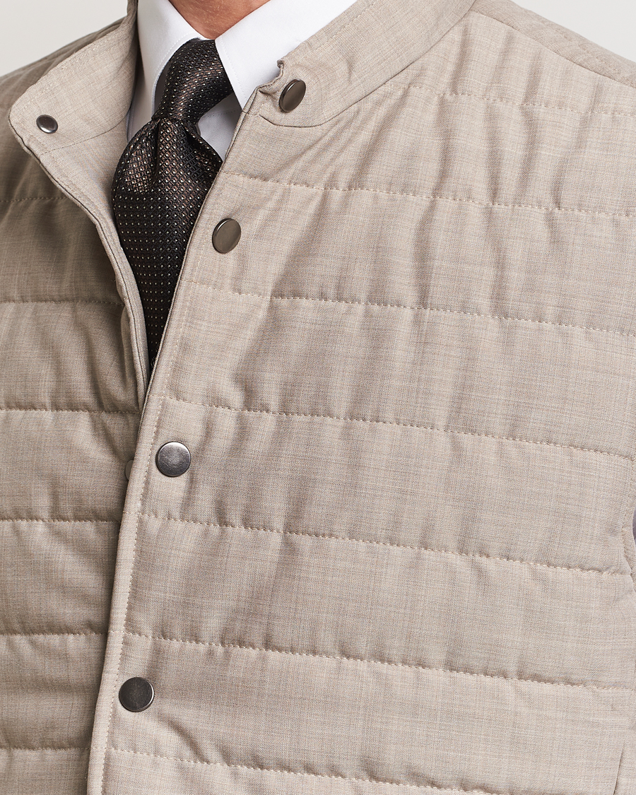 Homme | Manteaux Et Vestes | Eton | Padded Wool Vest Beige