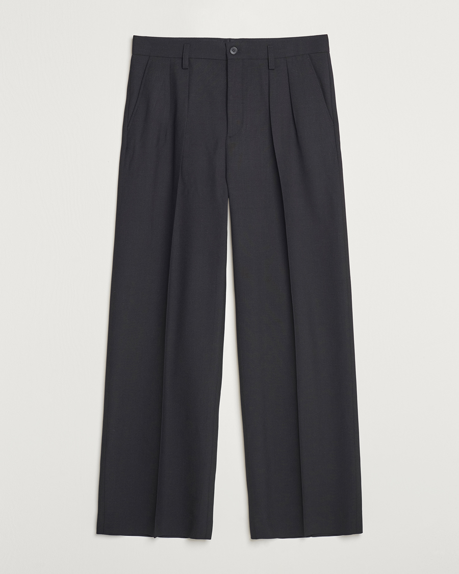 Homme | Pantalons | Filippa K | Milo Wide Wool Trousers Black