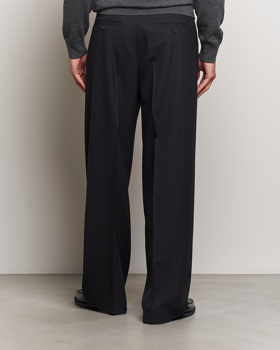 Homme | Pantalons | Filippa K | Milo Wide Wool Trousers Black