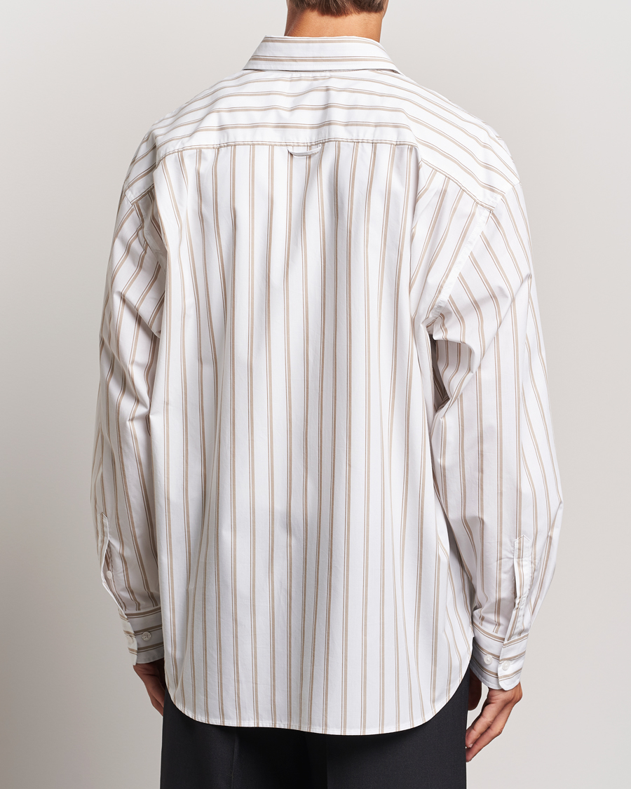 Homme | Chemises | Filippa K | Classic Relaxed Striped Shirt Light Brown/Canvas Beige