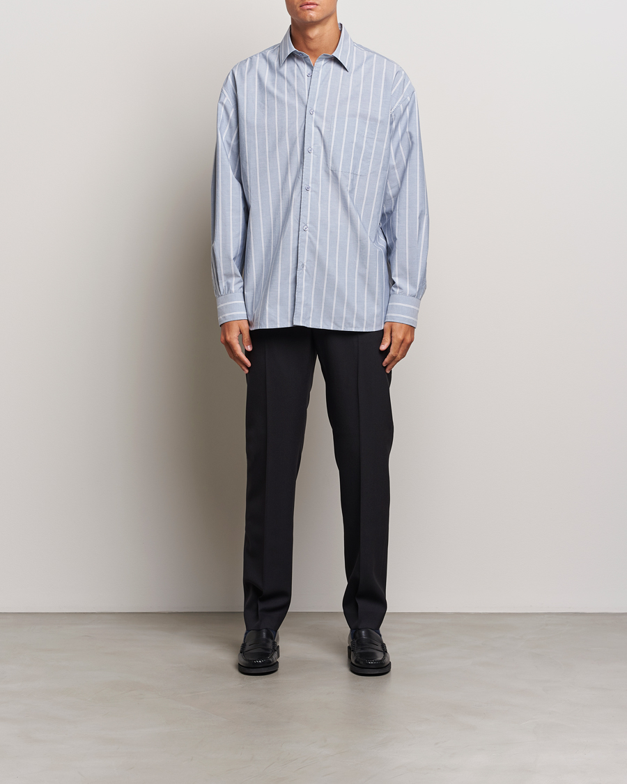 Homme | Chemises | Filippa K | Striped Cotton Poplin Shirt Blue/White