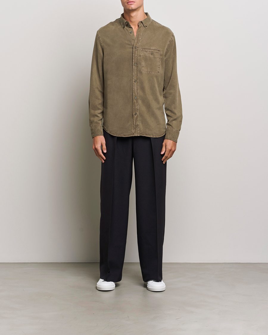Homme | Chemises | Filippa K | Zachary Lyocell Shirt Dark Sage