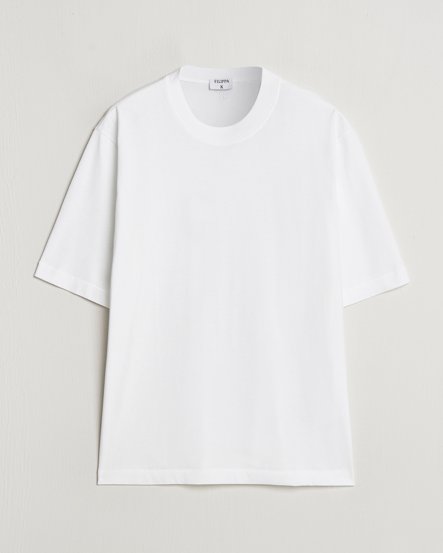 Homme | T-shirts | Filippa K | Mock Neck T-Shirt White