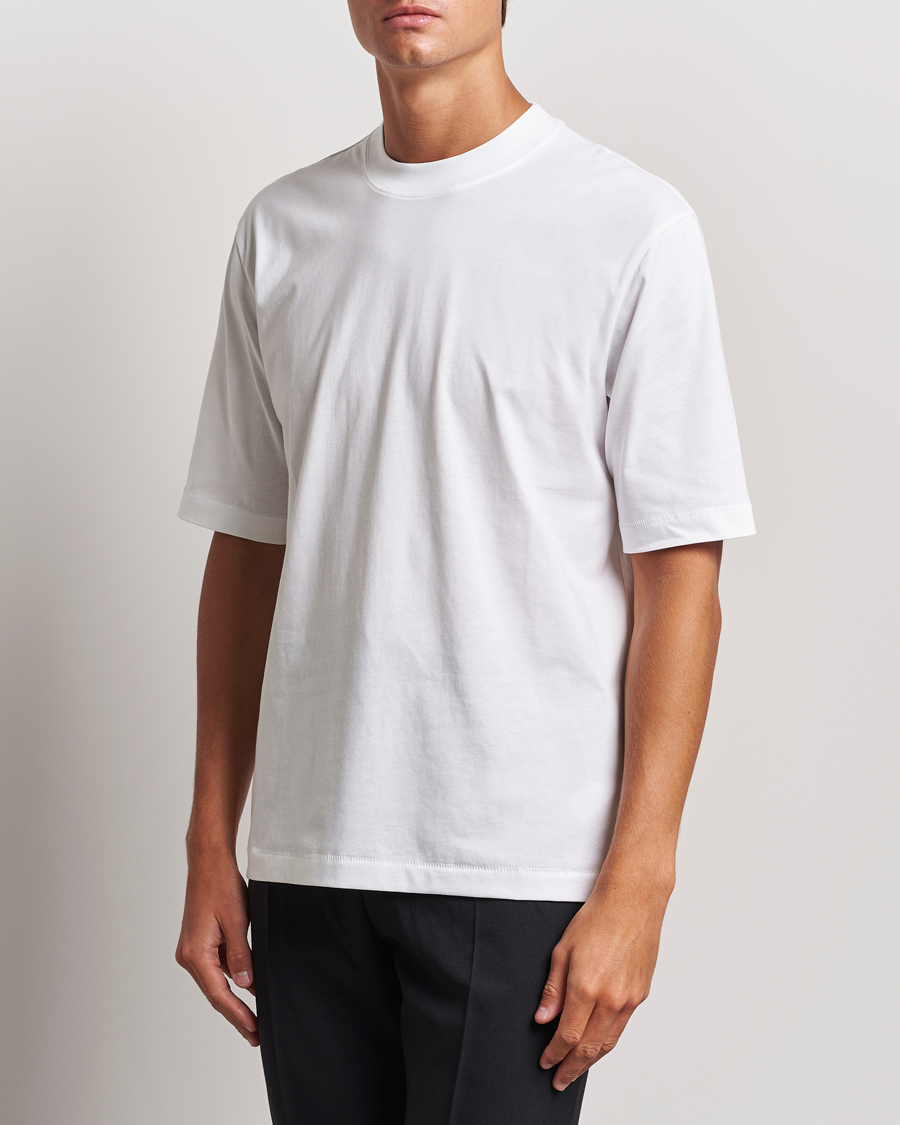 Homme | T-shirts | Filippa K | Mock Neck T-Shirt White