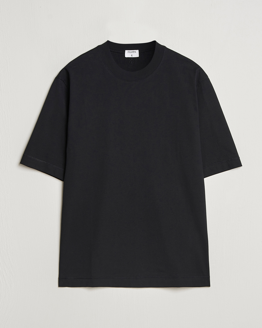 Homme | T-shirts | Filippa K | Mock Neck T-Shirt Black