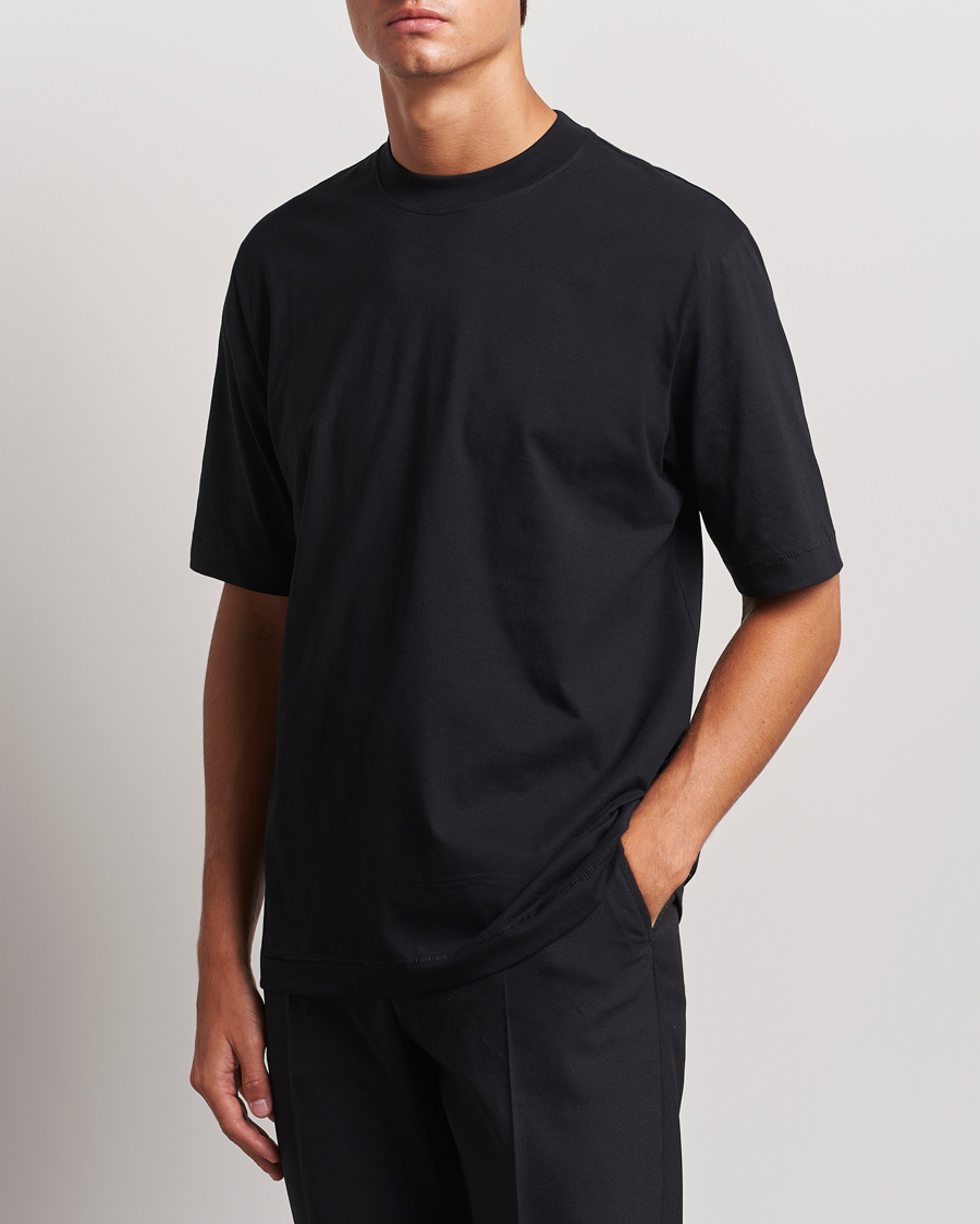 Homme | T-shirts | Filippa K | Mock Neck T-Shirt Black