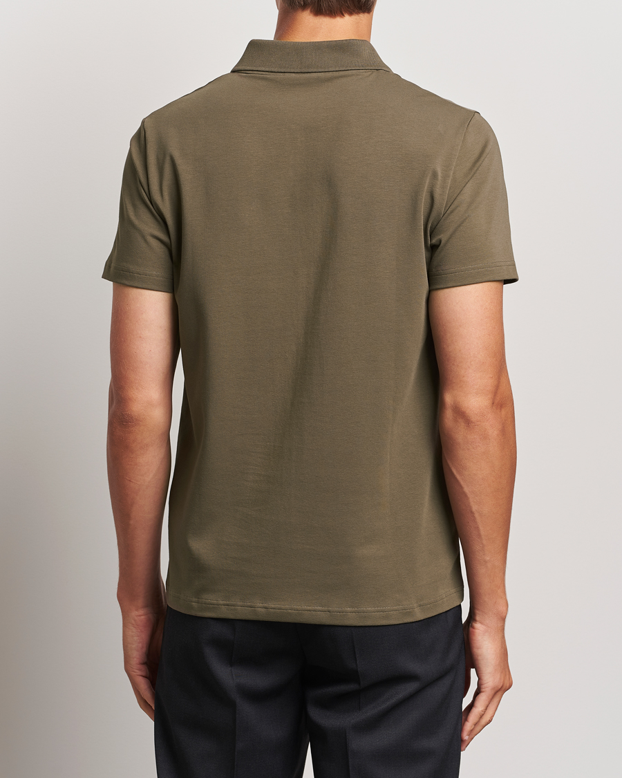 Homme | Polos | Filippa K | Soft Lycra Polo T-Shirt Dark Sage