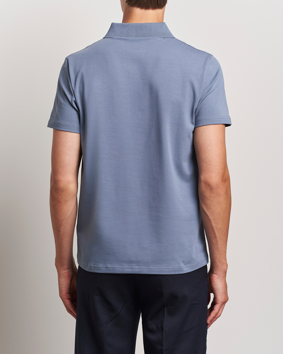 Homme | Polos | Filippa K | Soft Lycra Polo T-Shirt Grey Blue