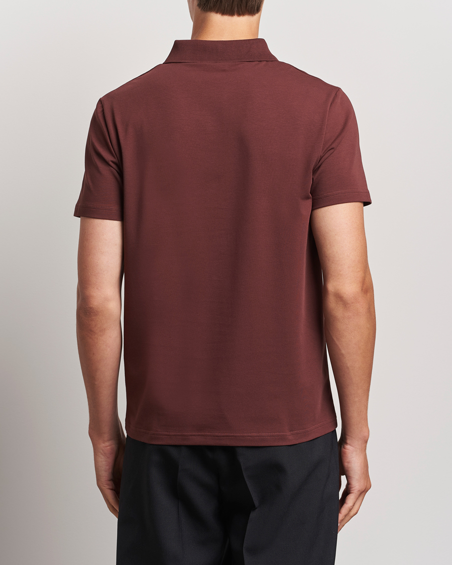Homme | Polos | Filippa K | Soft Lycra Polo T-Shirt Mahogany Brown
