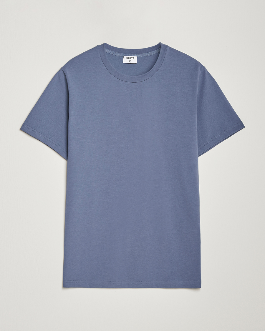 Homme | T-shirts | Filippa K | Soft Lycra T-Shirt Grey Blue
