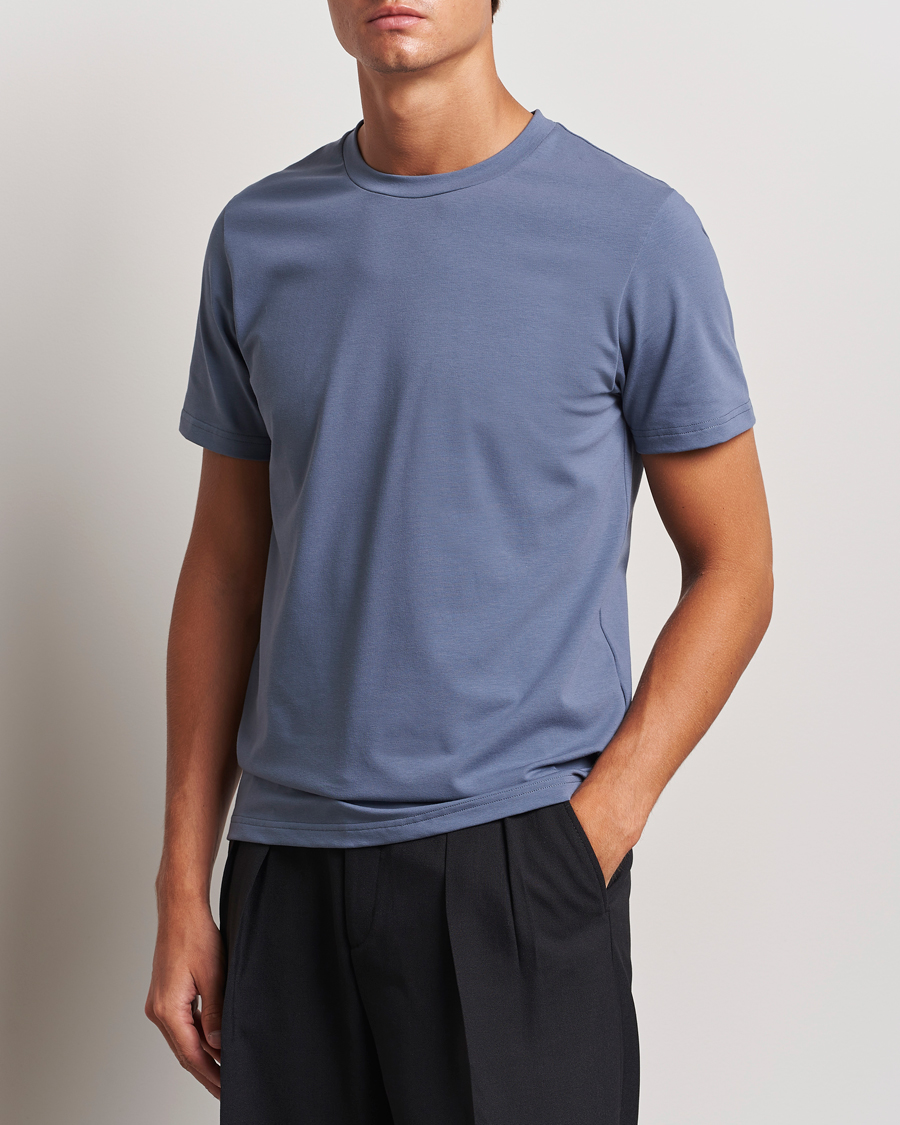 Homme | T-shirts | Filippa K | Soft Lycra T-Shirt Grey Blue