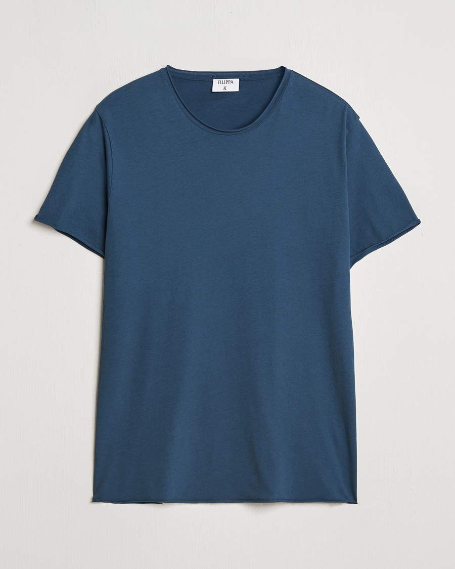 Homme | T-shirts | Filippa K | Roll Neck Crew Neck T-Shirt Dawn Blue