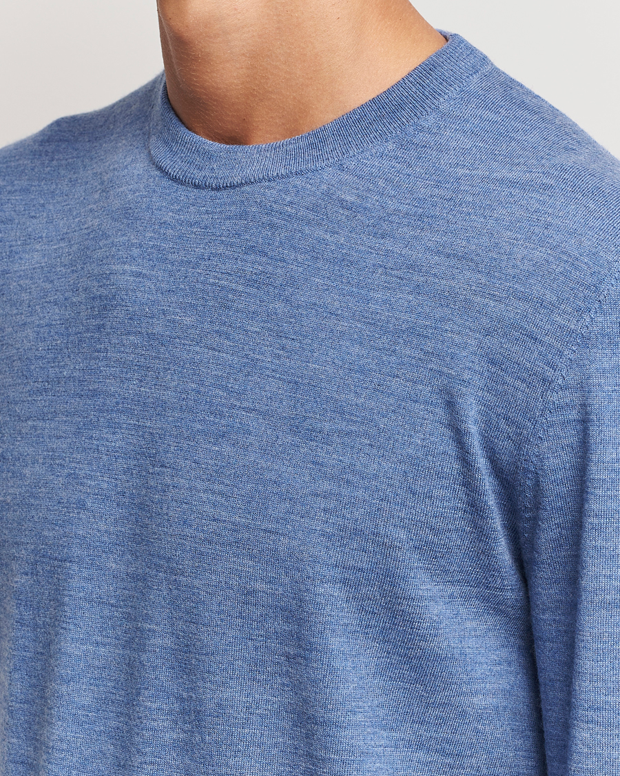 Homme | Pulls Et Tricots | Filippa K | Merino Round Neck Sweater Blue Melange
