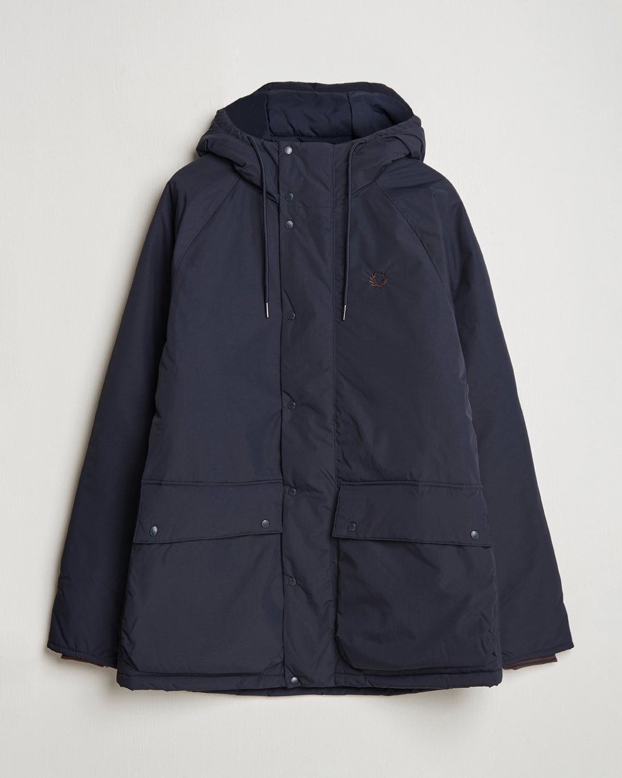 Homme | Manteaux Et Vestes | Fred Perry | Padded Zip Through Parka Navy