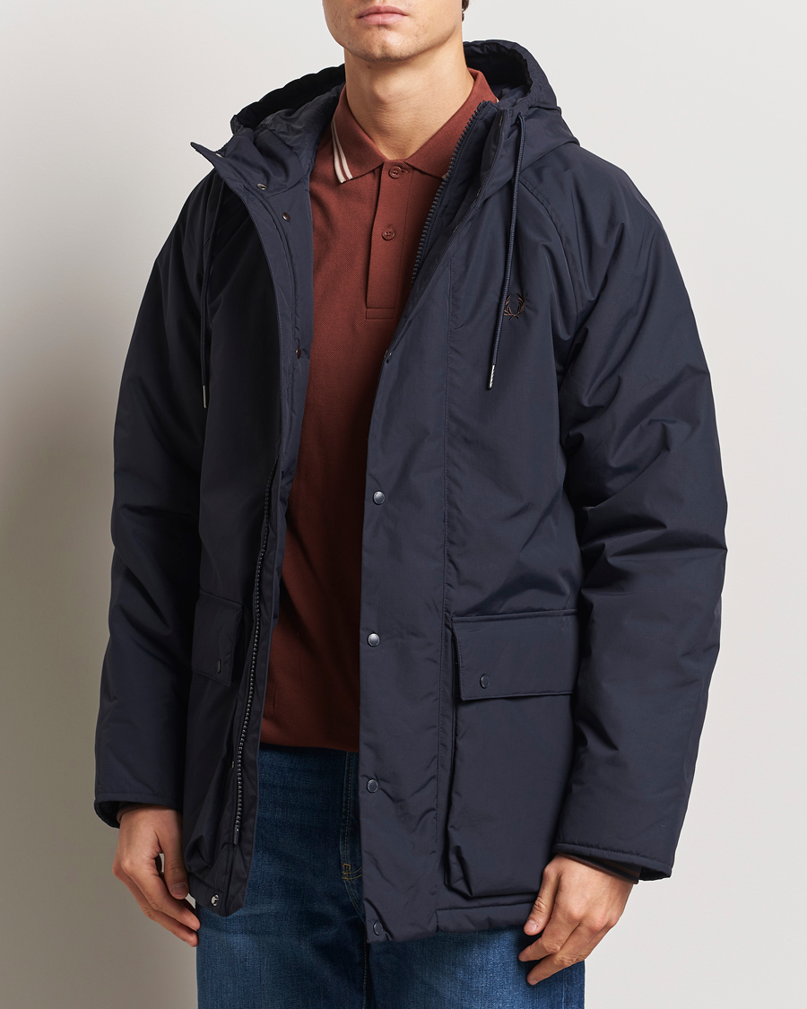Homme | Manteaux Et Vestes | Fred Perry | Padded Zip Through Parka Navy