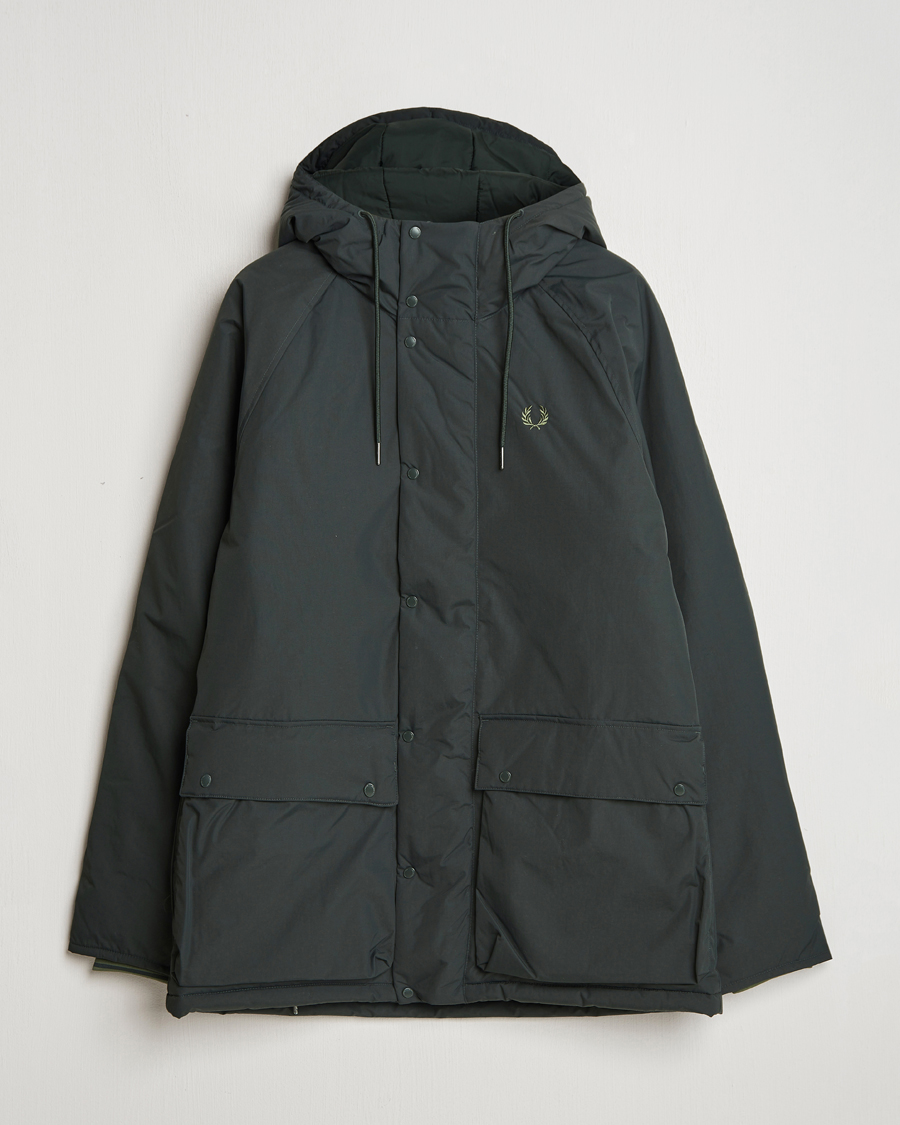 Homme | Manteaux Et Vestes | Fred Perry | Padded Zip Through Parka Night Green