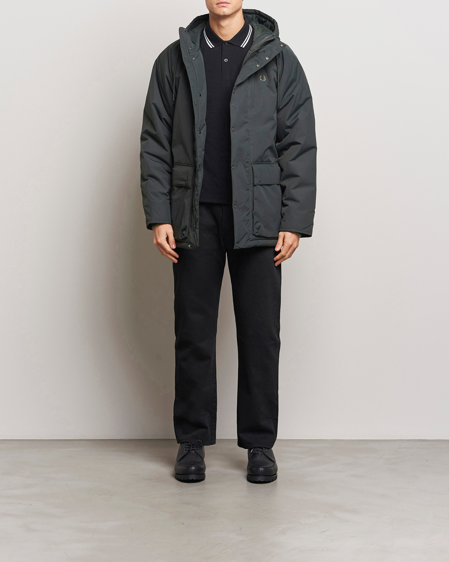 Homme | Manteaux Et Vestes | Fred Perry | Padded Zip Through Parka Night Green