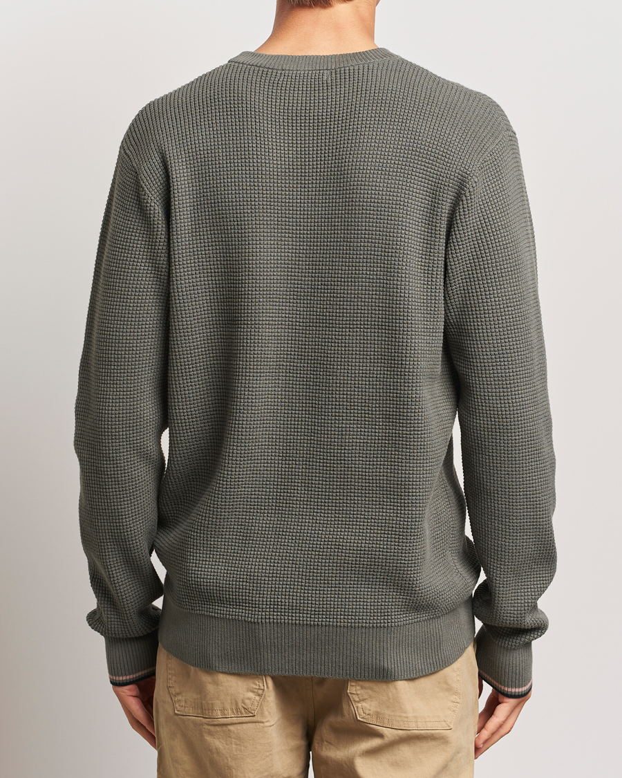 Homme | Pulls Et Tricots | Fred Perry | Waffle Stitch Jumper Field Green