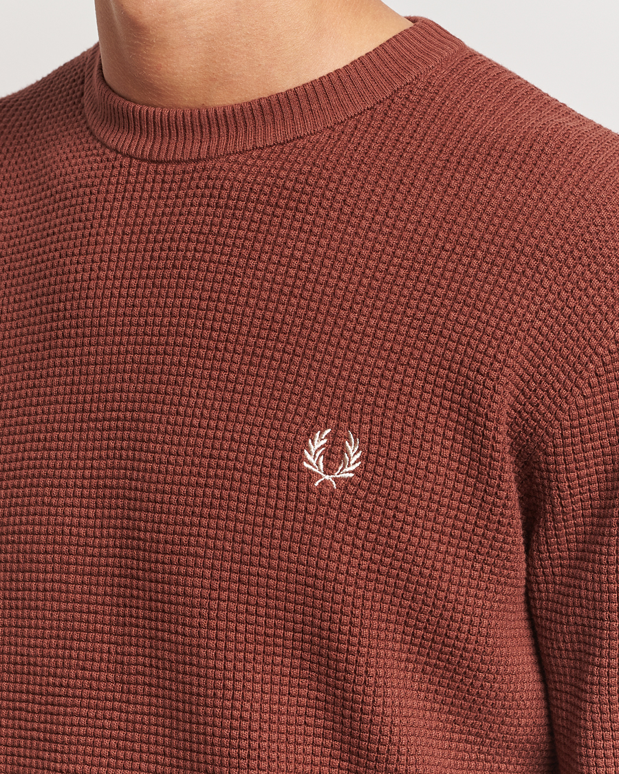 Homme | Pulls Et Tricots | Fred Perry | Waffle Stitch Jumper Whiskey Brown